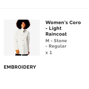 NWT FIGS woman's coro light rain coat
